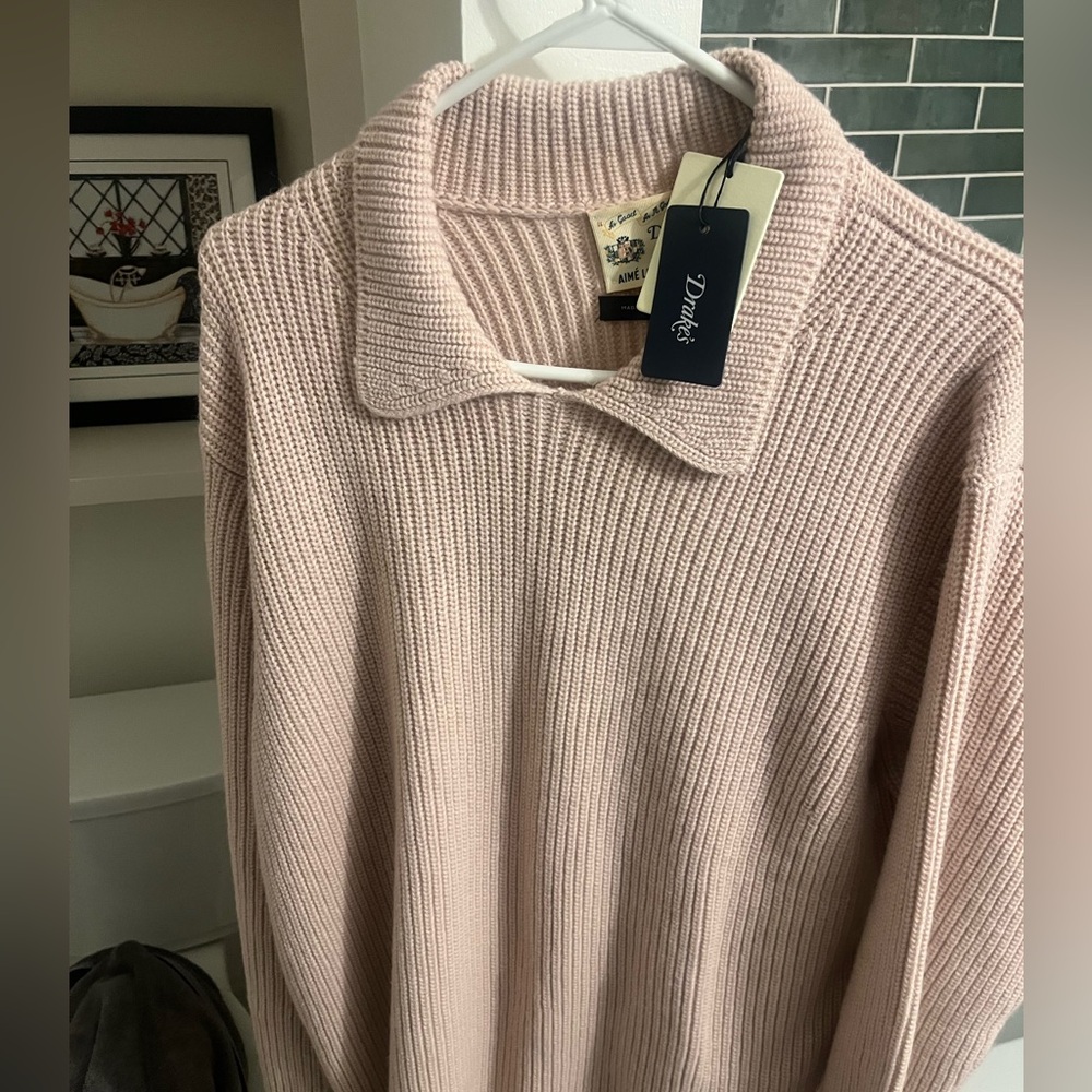 Aime Leon Dore x Drakes Pink Sweater Polo - New With Tags